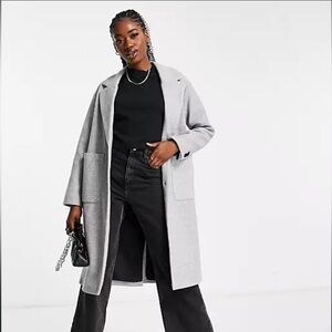 ASOS Pull and Bear tailored long pea coat